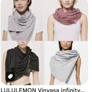 Lululemon Infinity Scarves in Black, Gray, and Pink